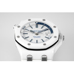 Royal Oak Offshore Diver 15707 White Ceramic 1:1 Best Edition SA3120 Super Clone APSF