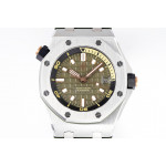 Royal Oak Offshore Diver 15720 SS 1:1 Best Edition Green Dial on Green Rubber Strap ZF A4308