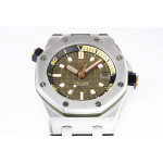 Royal Oak Offshore Diver 15720 SS 1:1 Best Edition Green Dial on Green Rubber Strap ZF A4308