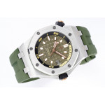 Royal Oak Offshore Diver 15720 SS 1:1 Best Edition Green Dial on Green Rubber Strap ZF A4308