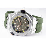 Royal Oak Offshore Diver 15720 SS 1:1 Best Edition Green Dial on Green Rubber Strap ZF A4308