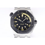 Royal Oak Offshore Diver 15720 Black Ceramic Bezel 1:1 Best Edition Black Dial on Black Rubber Strap ZF A4308