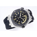 Royal Oak Offshore Diver 15720 Black Ceramic Bezel 1:1 Best Edition Black Dial on Black Rubber Strap ZF A4308