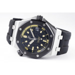 Royal Oak Offshore Diver 15720 Black Ceramic Bezel 1:1 Best Edition Black Dial on Black Rubber Strap ZF A4308