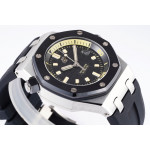 Royal Oak Offshore Diver 15720 Black Ceramic Bezel 1:1 Best Edition Black Dial on Black Rubber Strap ZF A4308