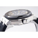 Royal Oak Offshore Diver 15720 Black Ceramic Bezel 1:1 Best Edition Black Dial on Black Rubber Strap ZF A4308