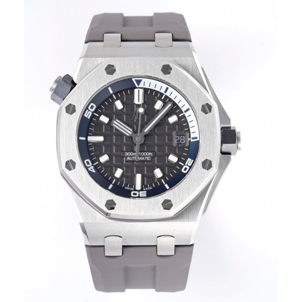 Royal Oak Offshore Diver 15720 SS 1:1 Best Edition Gray Dial on Gray Rubber Strap ZF A4308