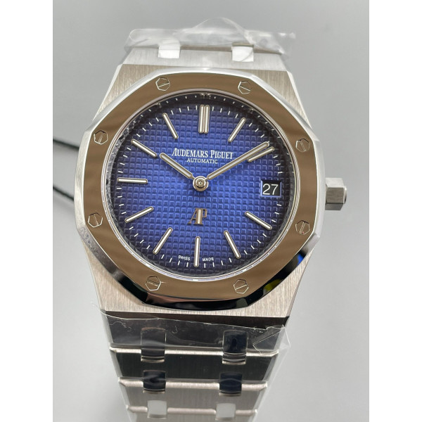 Royal Oak 39mm 15202IP SS 1:1 Best Edition Blue Textured Dial SS Bracelet A2121 ZF