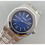 Royal Oak 15202IP 39mm Titanium 1:1 Best Edition Blue Textured Dial on SS Bracelet ZF A2121 