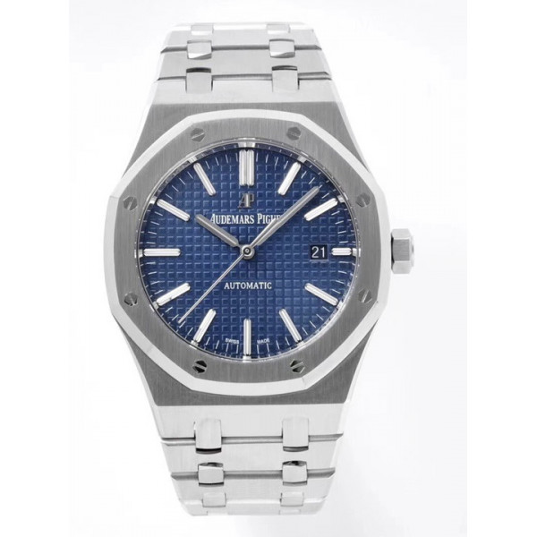 Royal Oak 41mm 15400 SS 1:1 Best Edition Blue Textured Dial Bracelet SA3120 V2 Super Clone  ZF