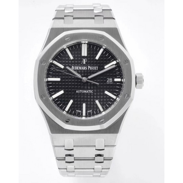 Royal Oak 41mm 15400 SS 1:1 Best Edition Black Textured Dial Bracelet SA3120 V2 Super Clone ZF