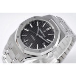 Royal Oak 41mm 15400 SS 1:1 Best Edition Black Textured Dial Bracelet SA3120 V2 Super Clone ZF