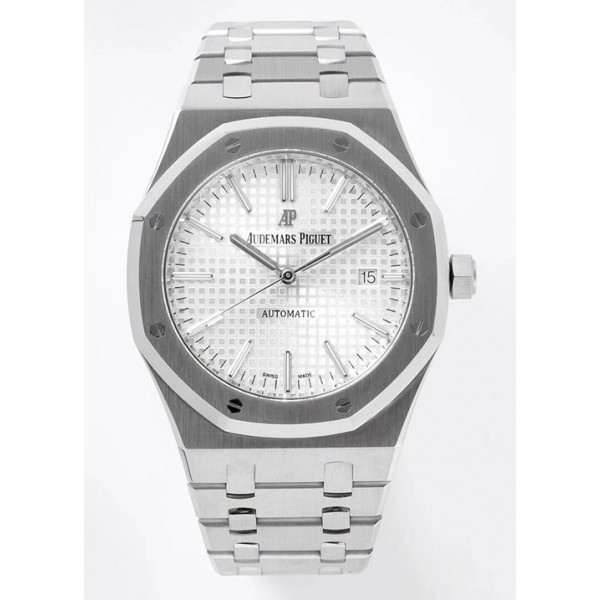 Royal Oak 41mm 15400 SS 1:1 Best Edition Sliver Textured Dial Bracelet SA3120 V2 Super Clone ZF