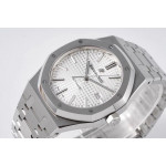 Royal Oak 41mm 15400 SS 1:1 Best Edition Sliver Textured Dial Bracelet SA3120 V2 Super Clone ZF