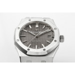 Royal Oak 37mm 15450 SS 1:1 Best Edition Grey Textured Dial on SS Bracelet ZF SA3120 Super Clone