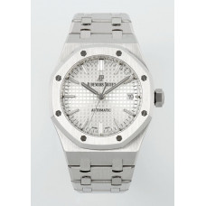 Royal Oak 37mm 15450 SS 1:1 Best Edition Silver Textured Dial on SS Bracelet ZF SA3120 Super Clone