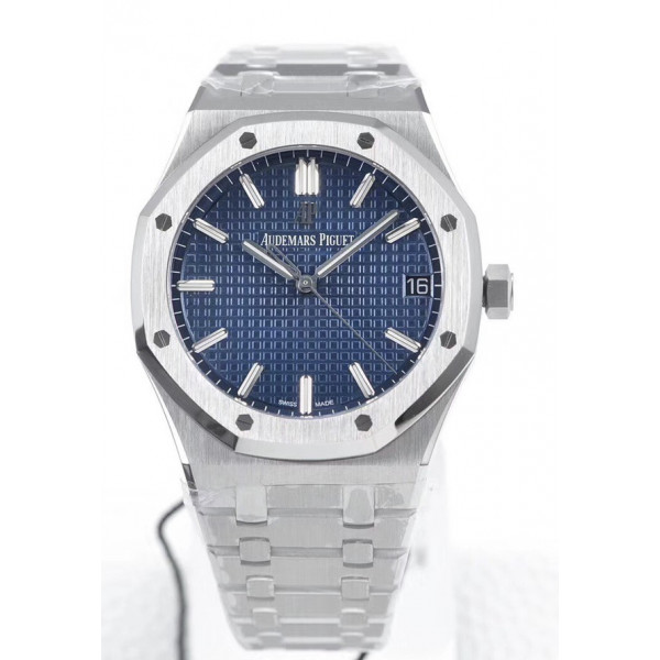 Royal Oak 41mm 15500 SS 1:1 Best Edition Blue Textured Dial SS Bracelet A4302 V2 ZF