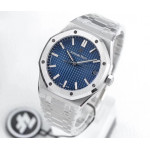 Royal Oak 41mm 15500 SS 1:1 Best Edition Blue Textured Dial SS Bracelet A4302 V2 ZF