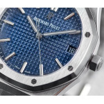 Royal Oak 41mm 15500 SS 1:1 Best Edition Blue Textured Dial SS Bracelet A4302 V2 ZF