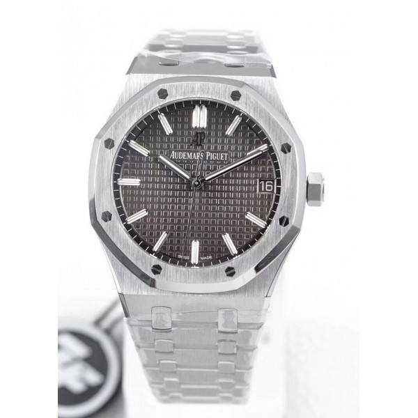 Royal Oak 41mm 15500 SS 1:1 Best Edition Grey Textured Dial SS Bracelet A4302 V2 ZF