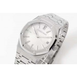 Royal Oak 41mm 15510 "50th Anniversary" SS 1:1 Best Edition White Textured Dial SS Bracelet ZF A4302