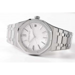 Royal Oak 41mm 15510 "50th Anniversary" SS 1:1 Best Edition White Textured Dial SS Bracelet ZF A4302