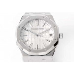 Royal Oak 41mm 15510 "50th Anniversary" SS 1:1 Best Edition White Textured Dial SS Bracelet ZF A4302