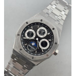 Royal Oak 41mm Complicated 26574 SS 1:1 Best Edition Black/Silver Dial on SS Bracelet APSF A5134