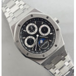 Royal Oak 41mm Complicated 26574 SS 1:1 Best Edition Black/Silver Dial on SS Bracelet APSF A5134