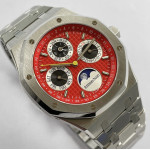 Royal Oak 41mm Perpetual Calendar 26574 SS 1:1 Best Edition Red/Black Dial on SS Bracelet A5134. APSF