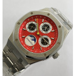 Royal Oak 41mm Perpetual Calendar 26574 SS 1:1 Best Edition Red/Black Dial on SS Bracelet A5134. APSF