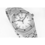 Royal Oak Ladies 34mm SS Case Diamonds Bezel White Dial 8F A5800