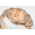 Royal Oak Lady 33mm RG  1:1 Best Edition RG Dial Diamonds Bezel RG Bracelet ZF ETA Quartz