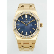 Royal Oak Lady 33mm YG 1:1 Best Edition Blue Dial Diamonds Bezel YG Bracelet ZF ETA Quartz