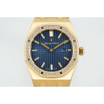 Royal Oak Lady 33mm YG 1:1 Best Edition Blue Dial Diamonds Bezel YG Bracelet ZF ETA Quartz