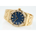 Royal Oak Lady 33mm YG 1:1 Best Edition Blue Dial Diamonds Bezel YG Bracelet ZF ETA Quartz