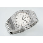 Royal Oak Lady 33mm SS 1:1 Best Edition Silver Dial Diamonds Bezel SS Bracelet ZF ETA Quartz