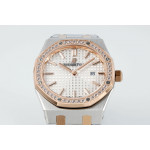 Royal Oak Lady 33mm TT 1:1 Best Edition Silver Dial Diamonds Bezel TT Bracelet ZF ETA Quartz