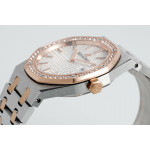 Royal Oak Lady 33mm TT 1:1 Best Edition Silver Dial Diamonds Bezel TT Bracelet ZF ETA Quartz