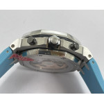 AP ROO Chronograph SS Case Blue/Num Dial Rubber Strap APF A4404 Mod