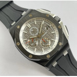 Royal Oak Offshore 44mm Black Ceramic Case 1:1 Best Edition Grey Dial  Rubber Strap APF A3126 