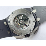 Royal Oak Offshore 44mm Black Ceramic Case 1:1 Best Edition Grey Dial  Rubber Strap APF A3126 