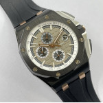 Royal Oak Offshore 44mm Black Ceramic RG 1:1 Best Edition Gray Dial on Black Rubber Strap APF A3126