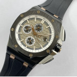 Royal Oak Offshore 44mm Black Ceramic RG 1:1 Best Edition Gray Dial on Black Rubber Strap APF A3126