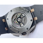 Royal Oak Offshore 44mm Black Ceramic RG 1:1 Best Edition Gray Dial on Black Rubber Strap APF A3126