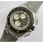 Royal Oak Offshore 44mm SS Ceramic Bezel 1:1 Best Edition Gray Dial on Rubber Strap APF A3126