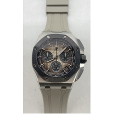 AP ROO 43mm 26420 Ceramic Bezel SS 1:1 Best Edition Light Brown Dial On Gray Rubber Strap Super Clone  APSF SA4401 