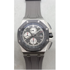 Royal Oak Offshore 44mm SS Best Edition Gray Dial Ceramic Bezel on Gray Rubber Strap TKF A3126