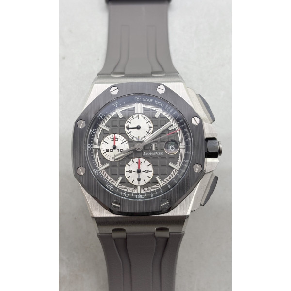 Royal Oak Offshore 44mm SS Best Edition Gray Dial Ceramic Bezel on Gray Rubber Strap TKF A3126