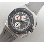 Royal Oak Offshore 44mm SS Best Edition Gray Dial Ceramic Bezel on Gray Rubber Strap TKF A3126